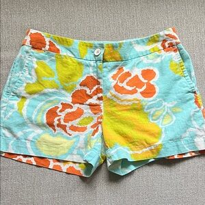 LOFT Colorful Floral Linen Shorts
